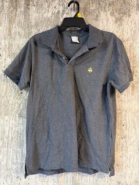 BROOKS BROTHERS Men's Slim Fit Performance Polo Shirt Size L In Charcoal